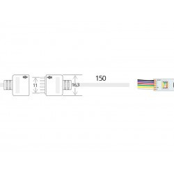 Alimentador para tira led 220V COB, 10x4mm, con conectores rápidos