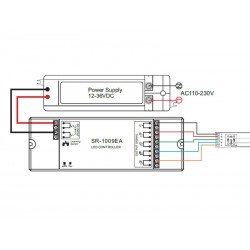 Alimentador para tira led 220V COB, 10x4mm, con conectores rápidos