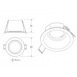 Housing MOS UGR17 Round, negro/negro