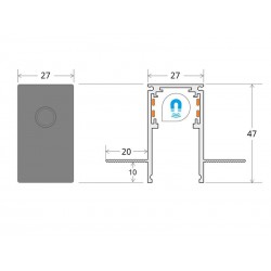 MAGNETIC TRACK empotrado Carril negro 1m