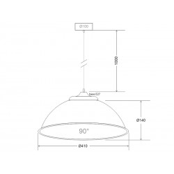 Lámpara colgante INDUSTRIAL LAMP negro Housing 90º Ø410mm