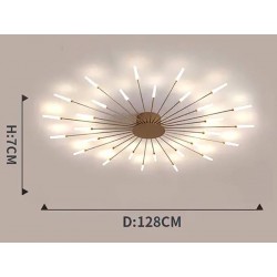 Lámpara Fireworks Led, 30W+8W, Ø128cm, CCT, gold + mando