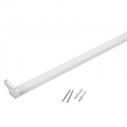 Soporte para 2 Tubos LED T8 de 60 cm. Conexión uno o dos Laterales