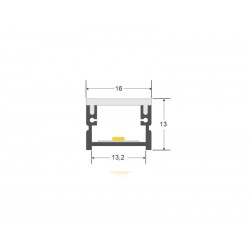 KIT - Perfil aluminio OSY para tiras LED, 3 metros