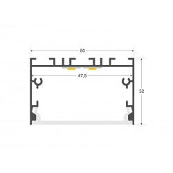 KIT - Perfil aluminio ZAKY para tiras LED, 2 metros