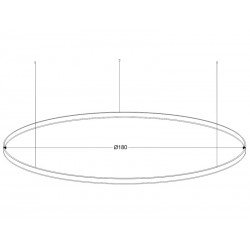 Luminaria colgante RING 115W, Ø1800mm, negro