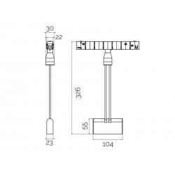 FLOOD Pendant FLEX 48V, 6W, 120º, 326mm