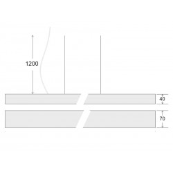 Lámpara colgante MOD SUSPEND, 30W, 150cm, superficie/suspendido, blanco