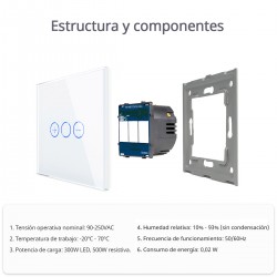 Interruptor táctil con regulador TRIAC Dimmer + WiFi