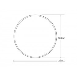 Plafón Led MOON KRAMFOR 40-44-48W chip OSRAM, Ø583mm, CCT + Night Light, suspendido con barra fija