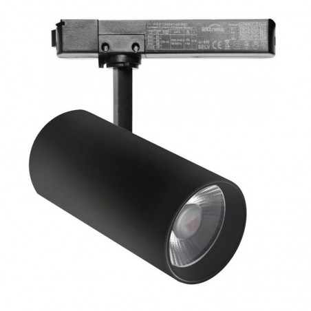 Foco carril Monofásico SAMOS, 40W-34W, negro, 24º-60º, UGR13, CCT