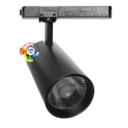 Foco carril Monofásico SAMOS, 40W-26W, negro, 24º-60º, UGR13, CCT