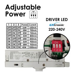 Driver LED SAMOS, 40W-26W, blanco, trifásico