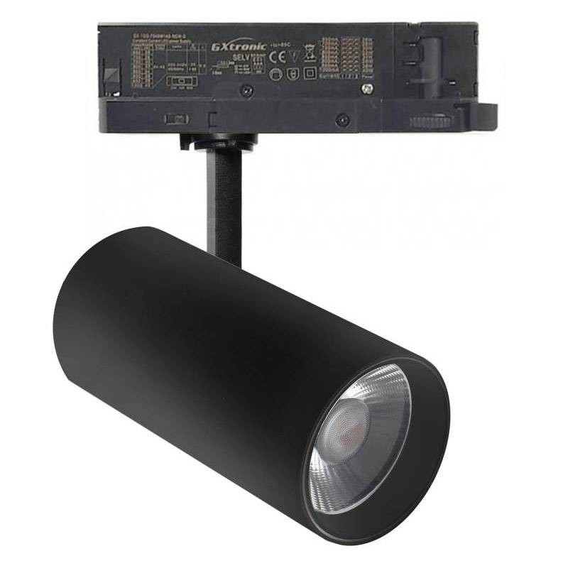 Foco carril Trifásico SAMOS, 40W-26W, negro, 24º-60º, UGR13, CCT