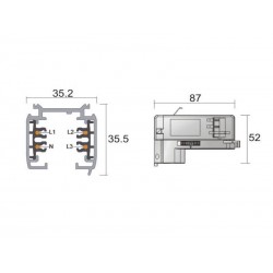 Foco carril LED RAIL COOK, 7W, negro, trifásico