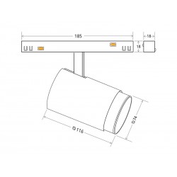 TUBE Pendant FLEX 48V, 15W, 360º, 1m