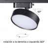 Foco LED KAST carril monofásico, 24W, negro