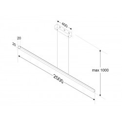 Lámpara colgante KROB SUSPEND, 60W, 200cm