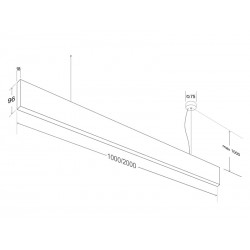 Lámpara colgante PHANTER, 70W, 200cm, blanco