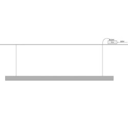 Lámpara colgante WOOD CARBON 200cm, 72W