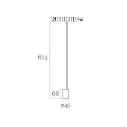 TUBE Pendant FLEX 48V, 15W, 360º, 1m