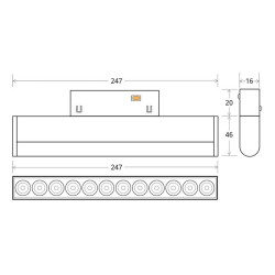 TUBE Pendant FLEX 48V, 15W, 360º, 1m