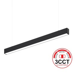 Lámpara colgante / superficie METRO, ampliable, 40W, 120cm, 3CCT, negro