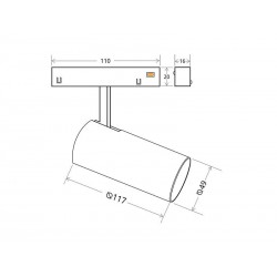 MAGNETIC Round DOMO, 10W, (2400mm)