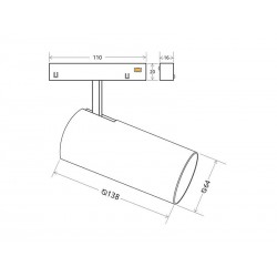 MAGNETIC Round DOMO, 25W, (1500mm)