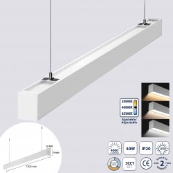 Lámpara colgante / superficie METRO, ampliable, 50W, 150cm, 3CCT, blanco