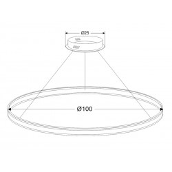 Luminaria colgante RING UP 125W, Ø1000mm