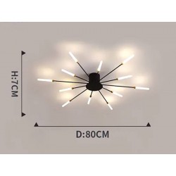 Lámpara Fireworks Led, 12W+4W, Ø80cm, CCT, antracita + mando