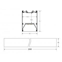 Lámpara colgante SERK, 70W, 208cm, TRIAC regulable, negro