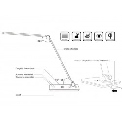 Flexo Led BIPO con cargador inalámbrico IQ