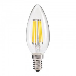 Bombilla Filamento LED Vela E14 COB 6W, Regulable