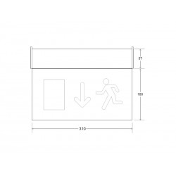 Luz LED con señaletica para Carril Monofásico RAIL EXIT