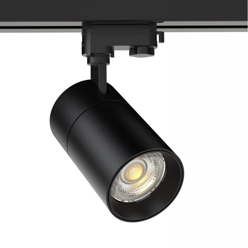 Foco carril Monofásico PIKE RAIL LED negro 30W, CCT, Triac regulable