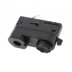 Conector foco a carril trifásico, negro