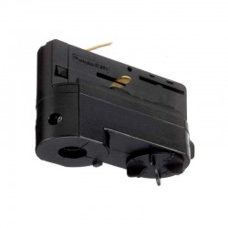 Conector foco a carril trifásico, negro