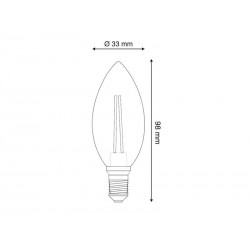 Pack 10 x Bombilla Filamento LED Vela E14 COB 6W, Regulable