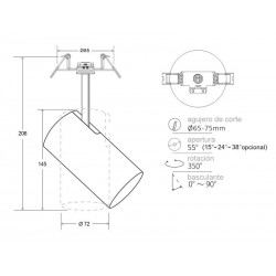 Foco Empotrar 33W PROLUX Chip Led CREE, driver Tridonic