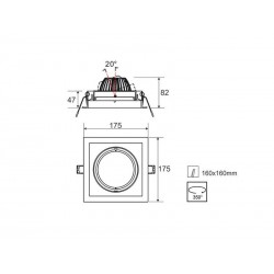 Housing para Downlight Led,  KARDAN ARFON