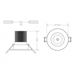 Downlight Led LUXON chip CREE 18W, Regulable