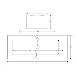 Downlight Led MOD, 24W, 120cm, negro