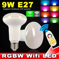 Bombilla E27 LED 9W, RGB+CW (2.4G)