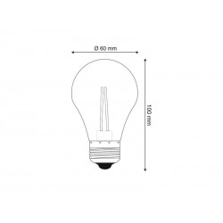 Bombilla LED E27 COB filamento 6W, Regulable