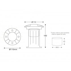 Baliza SKUB 4s Housing acero inoxidable