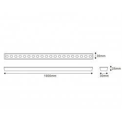 Bañador de pared lineal LED BRIDGELUX, 24W, DC24V, 1m