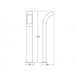 Farola de jardín Led DELOS, 7W, 100cm