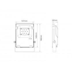 Proyector RGB+CCT Nichia Led, 10W, RF, DC24V